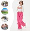 imageRolanko Parachute Pants for Girls Y2K Cargo Trousers with Pockets Harajuku Jogger Pants Kids 414 YearsC2rose Red