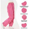 imageRolanko Parachute Pants for Girls Y2K Cargo Trousers with Pockets Harajuku Jogger Pants Kids 414 YearsC2rose Red
