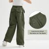 imageRolanko Parachute Pants for Girls Y2K Cargo Trousers with Pockets Harajuku Jogger Pants Kids 414 YearsGreen