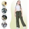 imageRolanko Parachute Pants for Girls Y2K Cargo Trousers with Pockets Harajuku Jogger Pants Kids 414 YearsGreen