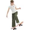 imageRolanko Parachute Pants for Girls Y2K Cargo Trousers with Pockets Harajuku Jogger Pants Kids 414 YearsGreen