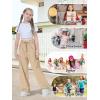 imageRolanko Parachute Pants for Girls Y2K Cargo Trousers with Pockets Harajuku Jogger Pants Kids 414 YearsKhaki
