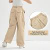 imageRolanko Parachute Pants for Girls Y2K Cargo Trousers with Pockets Harajuku Jogger Pants Kids 414 YearsKhaki