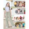 imageRolanko Parachute Pants for Girls Y2K Cargo Trousers with Pockets Harajuku Jogger Pants Kids 414 YearsLightgreen