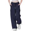 imageRolanko Parachute Pants for Girls Y2K Cargo Trousers with Pockets Harajuku Jogger Pants Kids 414 YearsNavy