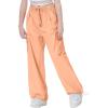 imageRolanko Parachute Pants for Girls Y2K Cargo Trousers with Pockets Harajuku Jogger Pants Kids 414 YearsPeach