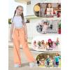 imageRolanko Parachute Pants for Girls Y2K Cargo Trousers with Pockets Harajuku Jogger Pants Kids 414 YearsPeach
