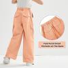 imageRolanko Parachute Pants for Girls Y2K Cargo Trousers with Pockets Harajuku Jogger Pants Kids 414 YearsPeach