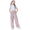 imageRolanko Parachute Pants for Girls Y2K Cargo Trousers with Pockets Harajuku Jogger Pants Kids 414 YearsPink