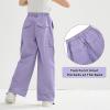 imageRolanko Parachute Pants for Girls Y2K Cargo Trousers with Pockets Harajuku Jogger Pants Kids 414 YearsPurple