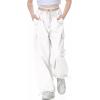 imageRolanko Parachute Pants for Girls Y2K Cargo Trousers with Pockets Harajuku Jogger Pants Kids 414 YearsWhite