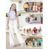imageRolanko Parachute Pants for Girls Y2K Cargo Trousers with Pockets Harajuku Jogger Pants Kids 414 YearsWhite