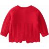 imageRolanko Toddler Girls Sweater Long Sleeve Open Front Button Down Knit Cardigan Kids Clothes 16 YearsB2red