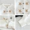 imageRolanko Toddler Girls Sweater Long Sleeve Open Front Button Down Knit Cardigan Kids Clothes 16 YearsH1white Star