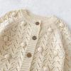 imageRolanko Toddler Girls Sweater Long Sleeve Open Front Button Down Knit Cardigan Kids Clothes 16 YearsJapricot