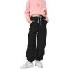 imageRolanko Girls Fleece Sweatpants Baggy Jogger Pants High Waist Kids Sweats Trousers with Pockets 515 YearsBlack
