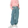 imageRolanko Girls Fleece Sweatpants Baggy Jogger Pants High Waist Kids Sweats Trousers with Pockets 515 YearsBlue