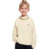 imageRolanko Girls Hoodies Fleece Sweatshirts Long Sleeve Cozy lightweight Pullover Tops with Pocket Kids Warm Velvet OutwearBeige