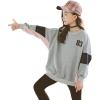 imageRolanko Girls Kids Pullover Sweatshirt with Crewneck Girls Casual Oversized Top Shirts Long SleeveE1grey Pink