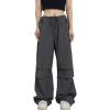 imageRolanko Parachute Pants for Girls Y2K Cargo Trousers with Pockets Harajuku Jogger Pants Kids 414 YearsC1grey