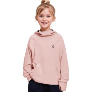 imageRolanko Girls Hoodies Fleece Sweatshirts Long Sleeve Cozy lightweight Pullover Tops with Pocket Kids Warm Velvet OutwearPink