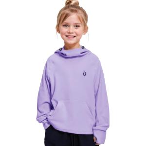 imageRolanko Girls Hoodies Fleece Sweatshirts Long Sleeve Cozy lightweight Pullover Tops with Pocket Kids Warm Velvet OutwearPurple