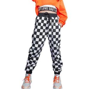imageRolanko Girls Jogger Pants Active Kids Sweatpants with Pocket Hip Hop Streetwear Trousers 414 YearsA2plaid