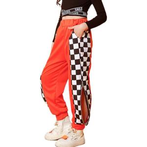 imageRolanko Girls Jogger Pants Active Kids Sweatpants with Pocket Hip Hop Streetwear Trousers 414 YearsOrange