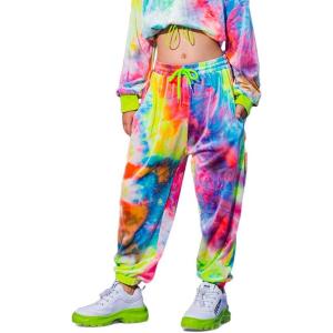 imageRolanko Girls Jogger Pants Active Kids Sweatpants with Pocket Hip Hop Streetwear Trousers 414 YearsRainbow