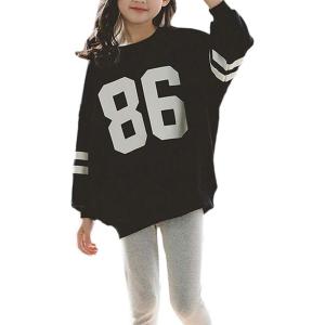 imageRolanko Girls Kids Pullover Sweatshirt with Crewneck Girls Casual Oversized Top Shirts Long SleeveAblack