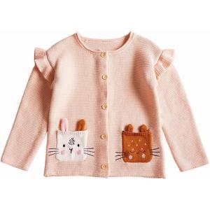 imageRolanko Toddler Girls Sweater Long Sleeve Open Front Button Down Knit Cardigan Kids Clothes 16 YearsC2pink Cat