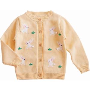 imageRolanko Toddler Girls Sweater Long Sleeve Open Front Button Down Knit Cardigan Kids Clothes 16 YearsDyellow Rabbit