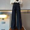 imageRolanko Girls Baggy Jeans Distressed Denim Pants Elastic Waist Wide Leg Jeans for Girls Kids Loose Fit 414 YearsCurvedline