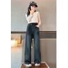 imageRolanko Girls Baggy Jeans Distressed Denim Pants Elastic Waist Wide Leg Jeans for Girls Kids Loose Fit 414 YearsEdgedbutterfly