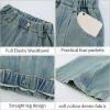 imageRolanko Girls Baggy Jeans Distressed Denim Pants Elastic Waist Wide Leg Jeans for Girls Kids Loose Fit 414 YearsEdgepressing