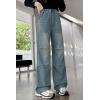 imageRolanko Girls Baggy Jeans Distressed Denim Pants Elastic Waist Wide Leg Jeans for Girls Kids Loose Fit 414 YearsKneestitching