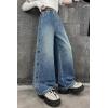 imageRolanko Girls Baggy Jeans Distressed Denim Pants Elastic Waist Wide Leg Jeans for Girls Kids Loose Fit 414 YearsSidebow