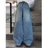 imageRolanko Girls Baggy Jeans Distressed Denim Pants Elastic Waist Wide Leg Jeans for Girls Kids Loose Fit 414 YearsSidebow