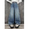 imageRolanko Girls Baggy Jeans Distressed Denim Pants Elastic Waist Wide Leg Jeans for Girls Kids Loose Fit 414 YearsSidebow