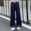 imageRolanko Girls Baggy Jeans Distressed Denim Pants Elastic Waist Wide Leg Jeans for Girls Kids Loose Fit 414 YearsSolidcolor