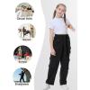 imageRolanko Girls Cargo Pants Baggy Y2K Cargo Trousers Jeans Wide Leg Pants with Multi Pockets 415 YearsBlack