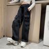 imageRolanko Girls Cargo Pants Baggy Y2K Cargo Trousers Jeans Wide Leg Pants with Multi Pockets 415 YearsBlack
