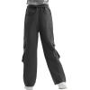 imageRolanko Girls Cargo Pants Baggy Y2K Cargo Trousers Jeans Wide Leg Pants with Multi Pockets 415 YearsDarkgrey