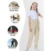 imageRolanko Girls Cargo Pants Baggy Y2K Cargo Trousers Jeans Wide Leg Pants with Multi Pockets 415 YearsKhaki