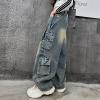 imageRolanko Girls Cargo Pants Baggy Y2K Cargo Trousers Jeans Wide Leg Pants with Multi Pockets 415 YearsMultipockets