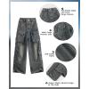 imageRolanko Girls Cargo Pants Baggy Y2K Cargo Trousers Jeans Wide Leg Pants with Multi Pockets 415 YearsMultipockets