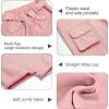 imageRolanko Girls Cargo Pants Baggy Y2K Cargo Trousers Jeans Wide Leg Pants with Multi Pockets 415 YearsPink