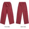 imageRolanko Girls Cargo Pants Baggy Y2K Cargo Trousers Jeans Wide Leg Pants with Multi Pockets 415 YearsRed