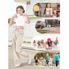 imageRolanko Girls Cargo Pants Wide Leg Loose Cargo Trousers with Pockets Streetwear Kids Pants 415 YearsApricot