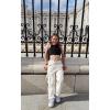 imageRolanko Girls Cargo Pants Wide Leg Loose Cargo Trousers with Pockets Streetwear Kids Pants 415 YearsApricot